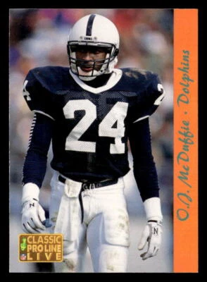 O.J. McDuffie 1993 Pro Line Live Rookie Card #155 Miami Dolphins - Image 1 of 2