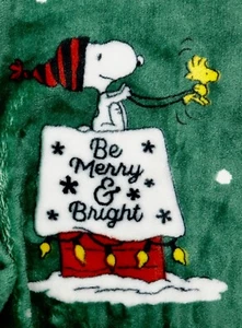 Peanuts Christmas Throw Blanket Green Snoopy Woodstock 50x70 Berkshire Blanket - Picture 1 of 10