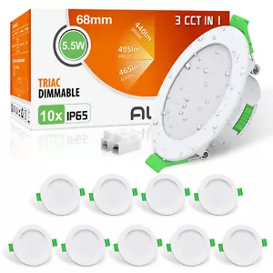 Faretto da incasso LED 5,5 W 68 mm rotondo bianco luce dimmerabile CCT spot a soffitto lampada IP65 - Foto 1 di 14