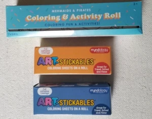 2 Art Stickables Pets/Grid Sheets & Kids Coloring Activity Roll Mermaids/Pirates - Picture 1 of 3