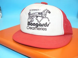 Berretto baseball donna Bongards Creameries vintage anni 60 70 uniforme dipendente rosso - Foto 1 di 8