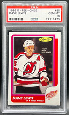 1986 O-Pee-Chee Hockey Dave Lewis PSA 10 GEM MINT Detroit Red Wings Card #85