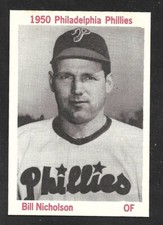 1975 TCMA Bill Swish Nicholson PHILLIES  UNSIGNED  2-1/2 x 3-1/2   PHOTO CARD #2