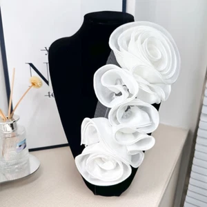 Large 3D Flower Embroidery Applique Patch Trims DIY Wedding Dress Accessories - Bild 1 von 22