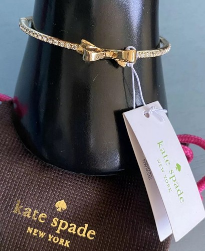 NUOVO Kate SPADE Love Notes Oro Fiocco e Pavè Cristallo Fascia Braccialetto Cerniera