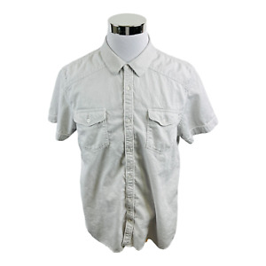 Guess Silver Short Sleeve Button Front Shirt Men’s 2XL 