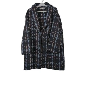 WAYF Women's Tweed Peacoat Black W/ Blue Pink Red Career Wear Jacket Size XXL - Picture 1 of 8