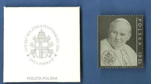 POLONIA  2003 - S.S. GIOVANNI PAOLO II FRANCOBOLLO IN ARGENTO CONGIUNTA VATICANO - Immagine 1 di 1