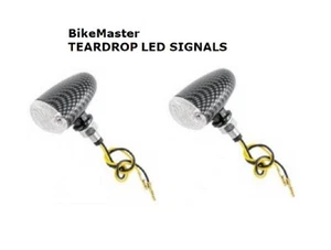 Juego de Lámparas LED PERSONALIZADAS Lágrima LED GIRAR/luces 12V Fibra de Carbono BIKEMASTER 266214 - Imagen 1 de 8
