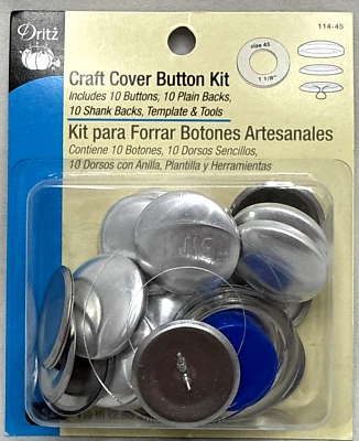 Dritz Craft Cover Button Kit 1-1/8” (2.85cm) 114-45 Sewing Crafts Crafting - Image 1 of 3