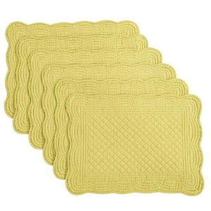 Quilted Placemats Set of 6 Washable-13x18 inches Rectangular Placemats for Ki... - Picture 1 of 8