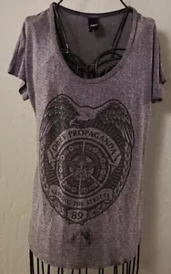 Camiseta gris OBEY con logotipo, talla XS - Imagen 1 de 3