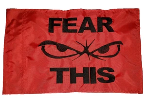 Custom FEAR THIS EYES Safety Flag ATV UTV JEEP Fits regular & lighted whips - Picture 1 of 5