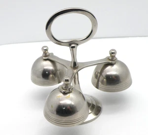 Vtg Silver Tone Plated Communion Altar Church Bells 3-Bell Cluster RARE Find! - Picture 1 of 16