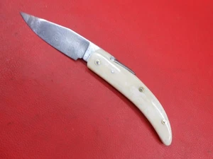 Navaja de Bolsillo Damasco Patrón Hecho a Mano Personalizada con Funda de Cuero S445 - Imagen 1 de 9