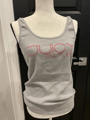 Camiseta sin mangas acanalada vintage JUICY Couture gris con rosa ¡LO ÚLTIMO! ❤️‍🔥 Grande Foto 1 de 4