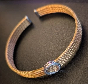 18kt Yellow Gold Cable Cuff Bracelet - Picture 1 of 4