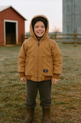 Walls Jacket Youth Med(8-10) Tan Brown Canvas Blizzard Pruf Outdoor Barn Chore - Image 1 of 4