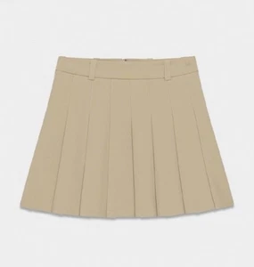 Sunday Best Olive High Waisted Pleated Mini Skirt Womens Size 0 in Tan Khaki - Picture 1 of 10