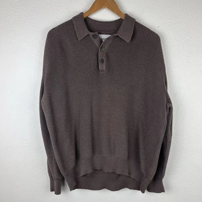 Suéter Polo Corridor NY Tejido Medio Cuello Holgado Manga Larga Preppy Orgánico Foto 1 de 4