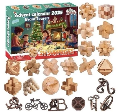 Advent Calendar 2025-24 Days of Brain Teaser Puzzles Toys Kit - Christmas Cou... - Image 1 of 4
