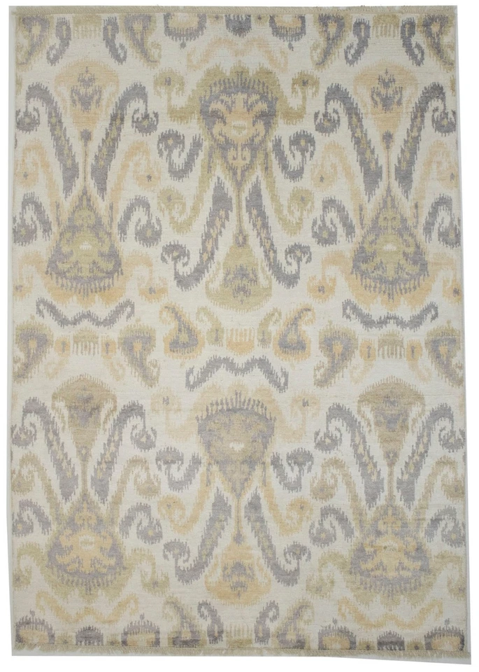 Alfombra oriental moderna anudada a mano de seda viscosa contemporánea envejecida 6X9 Foto 1 de 4