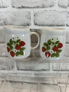 Vintage McCoy Keramik Erdbeere Zucker & Milchkännchen - Bild 1 von 7