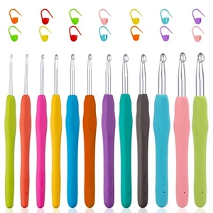 26Pcs Crochet Hooks - Ergonomic Soft Grip Crochet Hook Set for Ultimate Comfo... - Picture 1 of 7