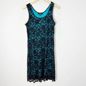 NEW Karen Kane Black Lace Overlay Tank Dress Sleeveless Sheath Size XL Women's - Picture 1 of 4