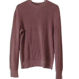 Rag & Bone NY Dexter Cotton Crew Mens Sweater Large Mauve Pink Ribbed Crewneck - Picture 1 of 7