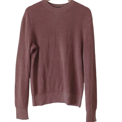 Rag & Bone NY Dexter Cotton Crew Mens Sweater Large Mauve Pink Ribbed Crewneck - Image 1 of 4