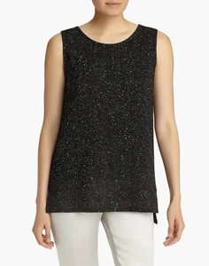 Lafayette 148 New York Sleeveless, Black Metallic Tunic , Size Medium - Picture 1 of 3