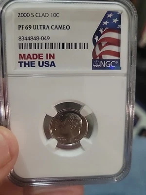 2000 S Clad Roosevelt Dime NGC PF69 Ultra Cameo - Made In USA Holder - Image 1 of 2