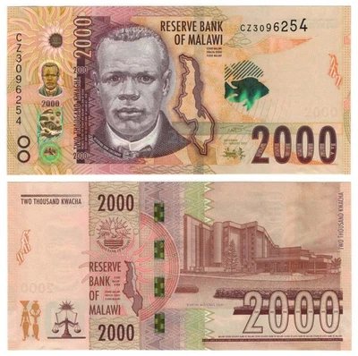 Malawi 2000 Kwacha (1.1.2024) - Chilembwe/University/p-70c, B164c UNC - Image 1 of 3