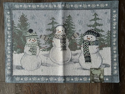 St Nicholas Square Tapestry Snowman Placemats Set of 4 NWT - Image 1 of 4
