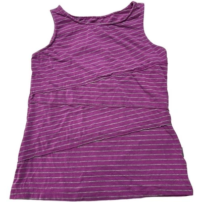 White Sierra Tank Top Womens Size S Purple Gray Striped Cotton Modal Blend Y2K - Image 1 of 4