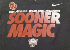 Nike OU Oklahoma Sooners 2014 Sugar Bowl T-Shirt Herren klein grau schmale Passform Baumwolle - Bild 1 von 6