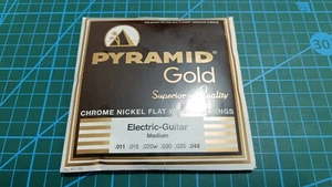 Pyramid Gold Chrome Nickel Flat Wound E-Gitarren Strings Medium (411 100) - Bild 1 von 3