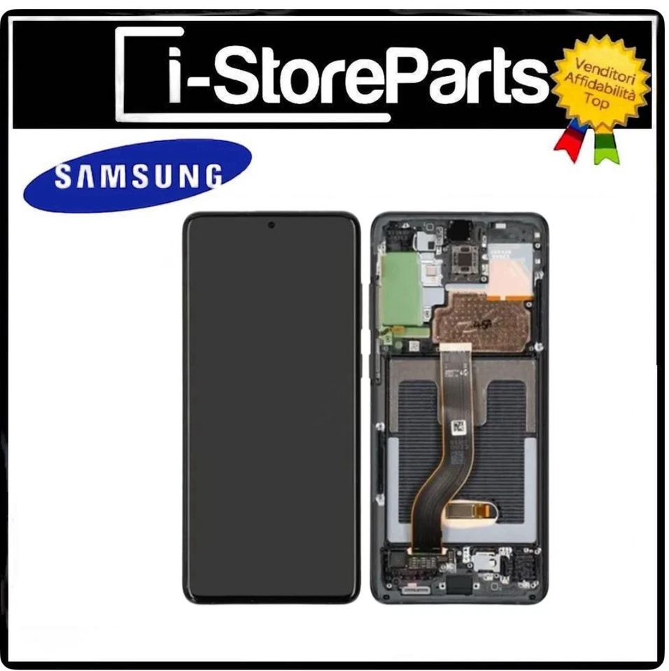 MARCA DISPLAY LCD PARI ORIGINALE OEM OLED SAMSUNG S20 + PLUS SM-G985 G986 TOUCH NERO