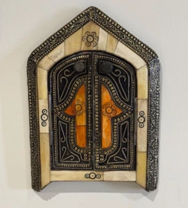 Authentic Moroccan Hamsa Wall Mirror – Small Handmade Rustic Window Mirror - Picture 1 of 6