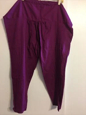 Boho Baggy Harem Pants Wonen’s Purple Tapered Lightweight Cotton - Image 1 of 4