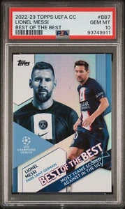 2022 TOPPS UEFA CLUB COMPETITIONS BEST OF THE BEST LIONEL MESSI #BB7 PSA 10 - Picture 1 of 3