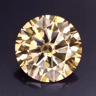 2.40 CTS yellow moissanite round cut loose gemstones - Image 1 of 3