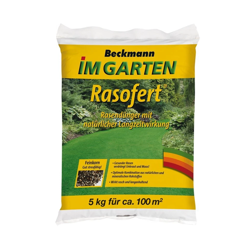 5 kg Rasendünger Beckmann Rasofert®, organisch-mineralischer für ca. 100 m² - Bild 1 von 3