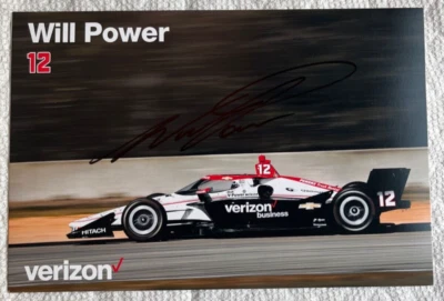 Tarjeta postal de héroe de Indianapolis 500 firmada por Will Power 2024 Indy Car Penske Foto 1 de 2