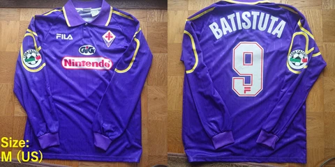 Batistuta Fiorentina FILA Jersey Soccer Shirt 97/98 #9 Size M Argentina Original Cover