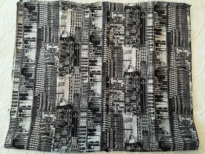 Springs Steele Noir Urban Sprawl Cotton Fabric Black Gray Cream City Print 42x36 - Image 1 of 4