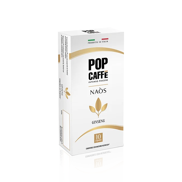 GATTOPARDO 50 Cialde Capsule Caffè Pop NAOS Gusto Ginseng Compatibile Nespresso Solubili