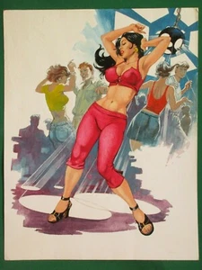 BEAUTIFUL BABE DANCING BREASTS FUEGO DE JUVENTUD #16 ORIGINAL MEXICAN COVER ART - Picture 1 of 5