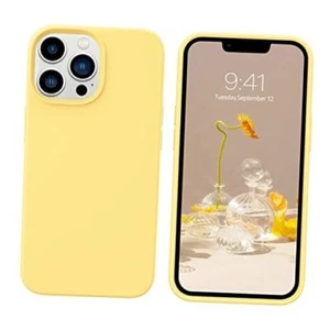for iPhone 13 Pro Case, Soft Silicone Gel Rubber Bumper Microfiber T322-Yellow - Picture 1 of 7